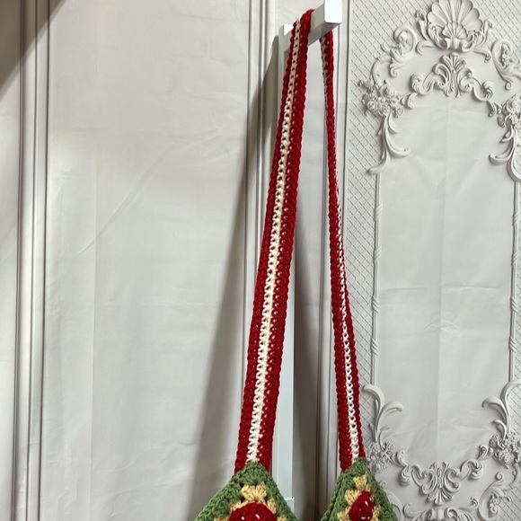 Handmade crocheted mushroom granny square crossbody handbag purse - Picture 5 of 7